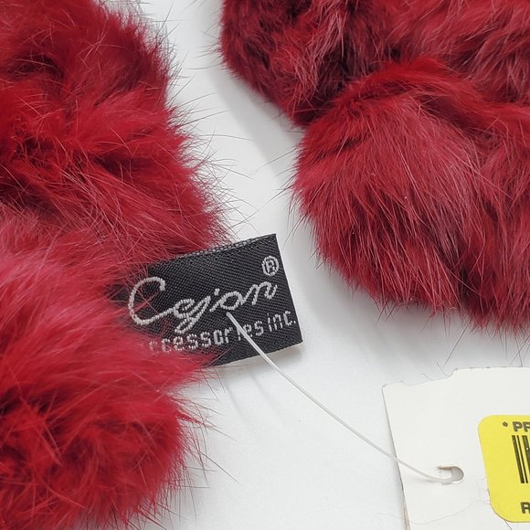 Cejon Rabbit Fur Pom-Pom Scarf - NWT - Picture 11 of 15